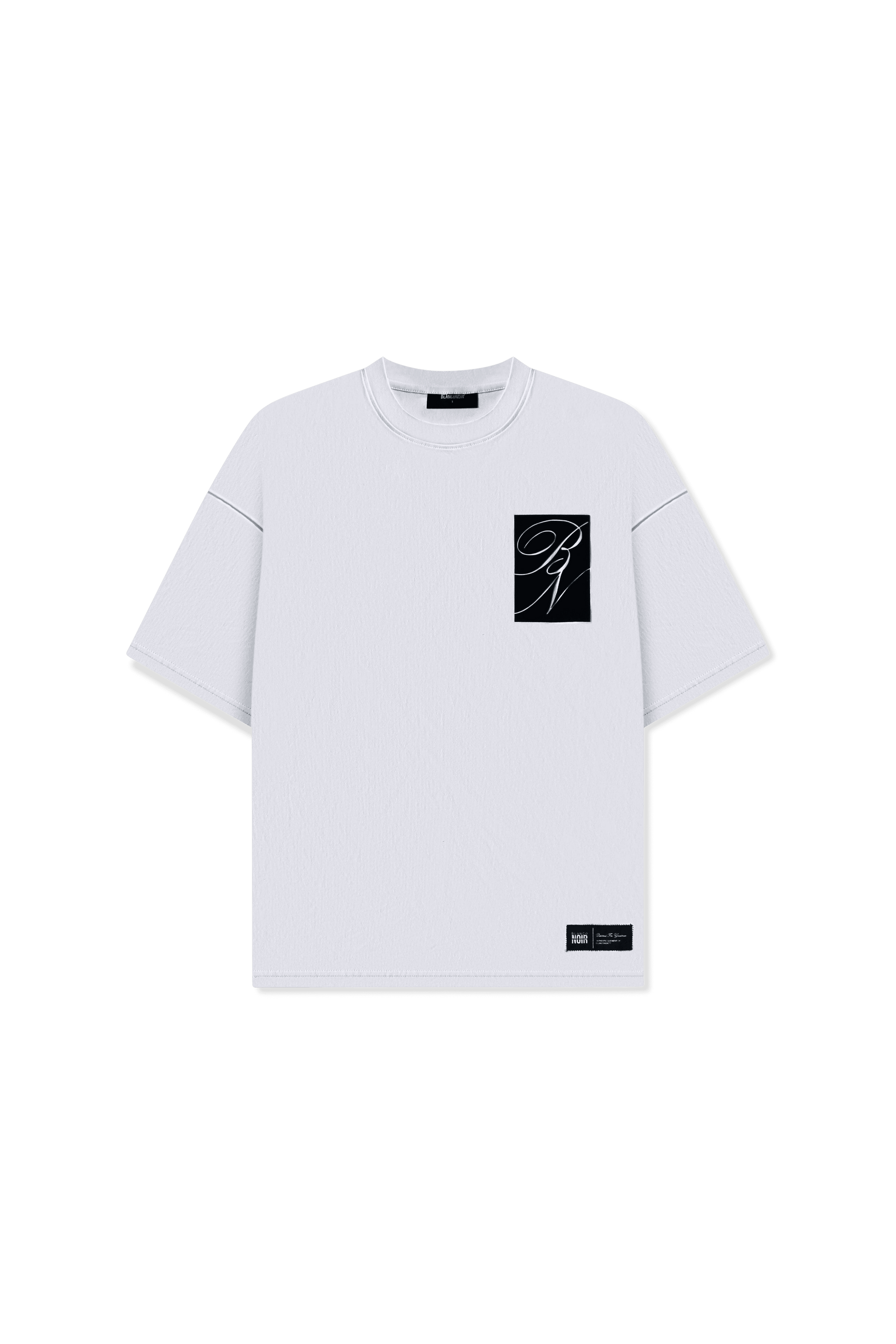 Suede Patch Tee - White
