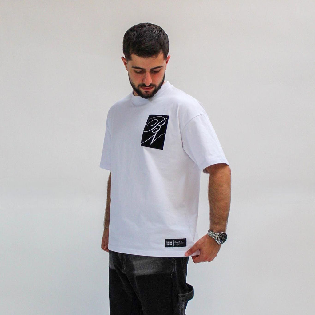 Suede Patch Tee - White