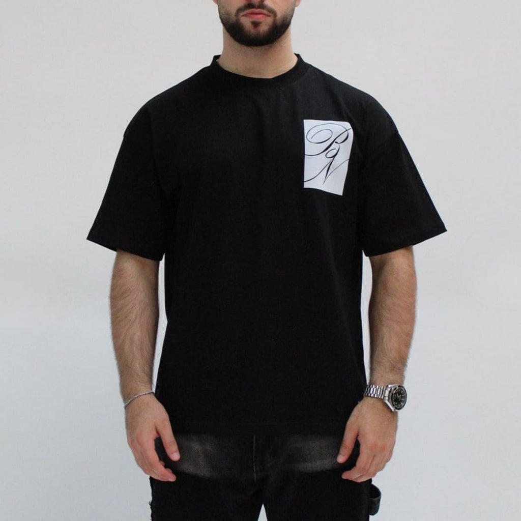 Suede Patch Tee - Black