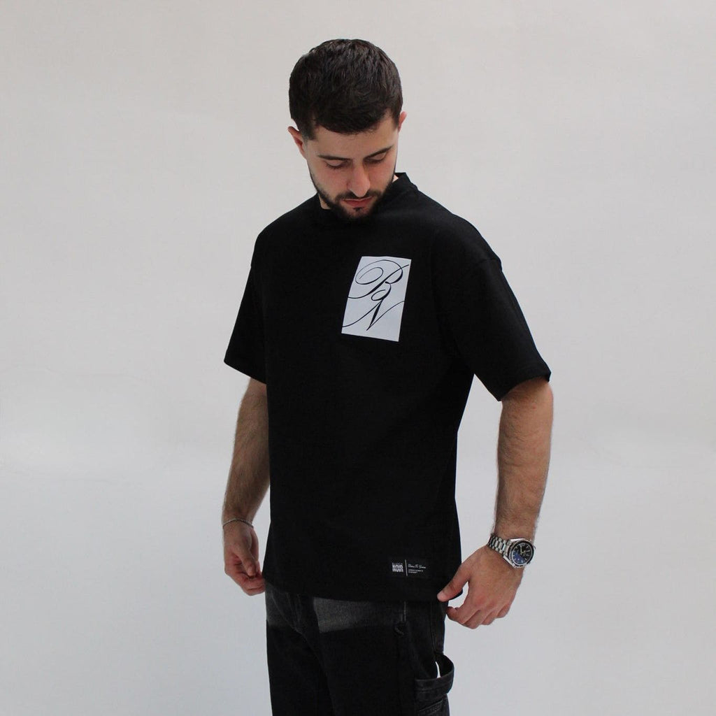 Suede Patch Tee - Black