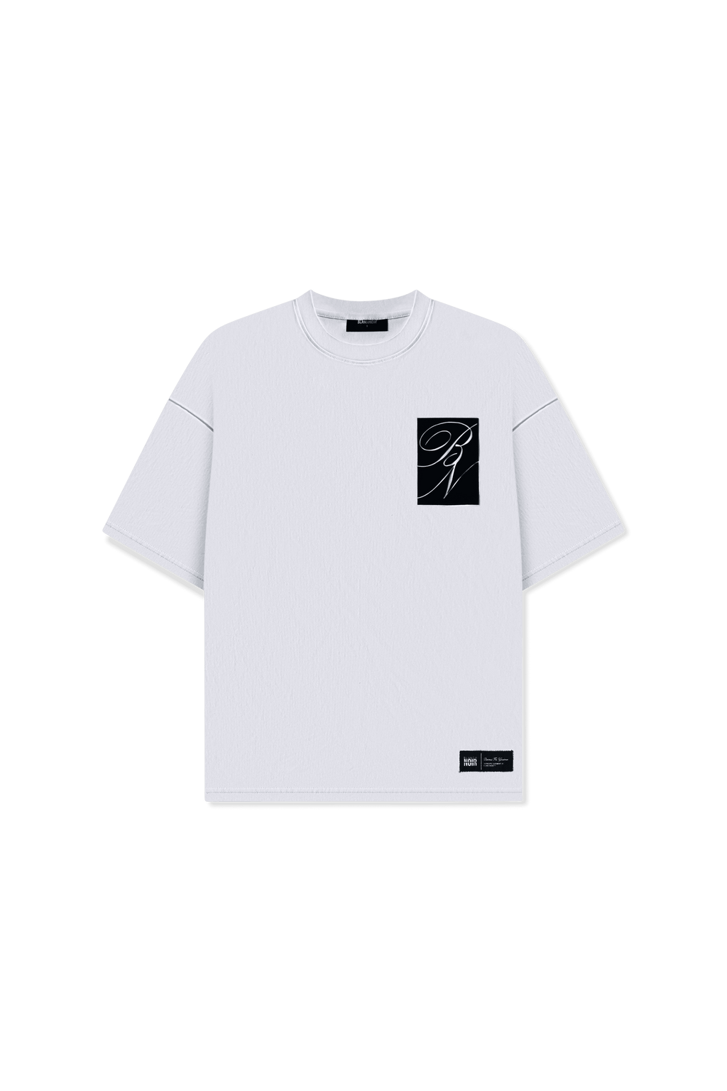 Suede Patch Tee - White